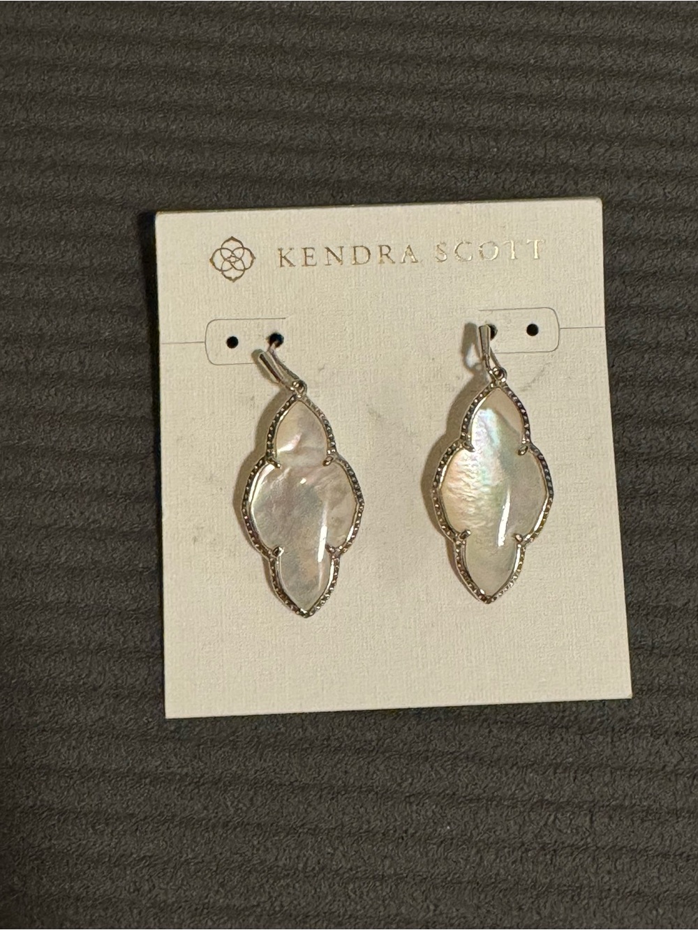 Kendra Scott Iridescent Mother-of-Pearl Drop Earrings - White & Silver